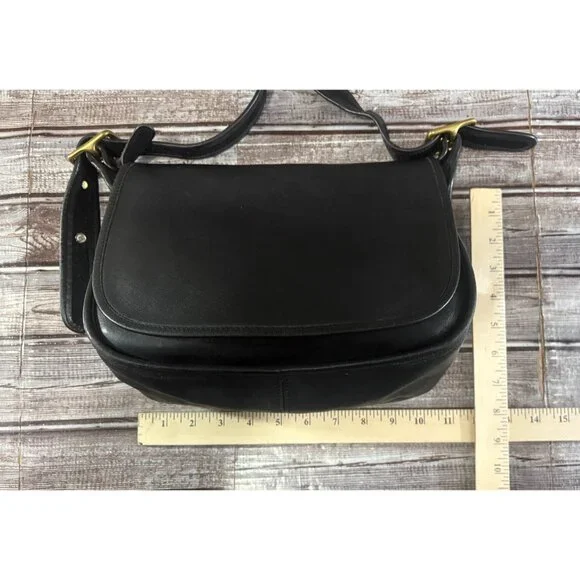 COACH Leather Patricia's Legacy Saddle Flap Messenger Crossbody Bag 9951 Vintage